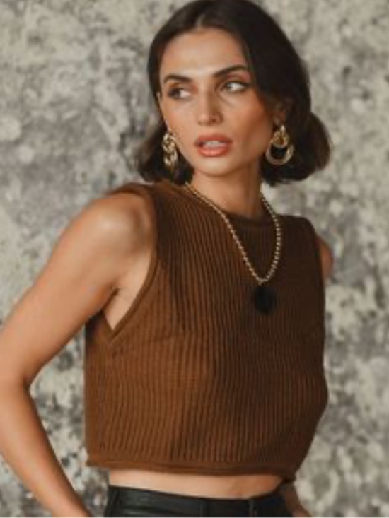 12th Tribe Tops - 12th tribe Vienna Cropped Knit Tank